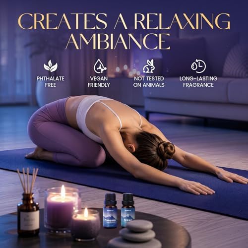 Meditation Essential Oils Set - Top6 Fragrance Oil Aromatherapy Essential Oils Kit for Diffuser, Waterless Diffuser, Candle Making - Ground, Calm, Pranayama, Focus, Release, Integrate Scents