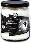 Vetiver Odor Eliminating Highly Fragranced Candle - Eliminates 95% of Pet, Smoke, Food, and Other Smells Quickly - Up to 80 Hour Burn time - 12 Ounce Premium Soy Blend