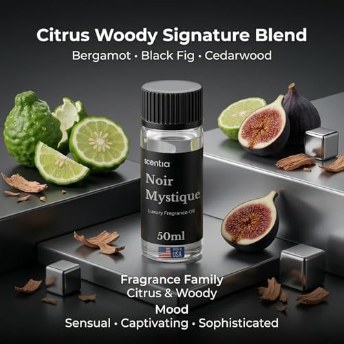 Noir Mystique Hotel Scent Diffuser Oil, Rose Bergamot Musk Blend, 50 mL