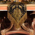 Loom and Mill Luxury Vintage Chenille Table Runner 120 Inches Long, Black