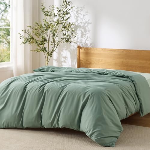 Bedsure Duvet Cover Queen Size, 1Pc Soft Double Brushed Bedding, Sage Green