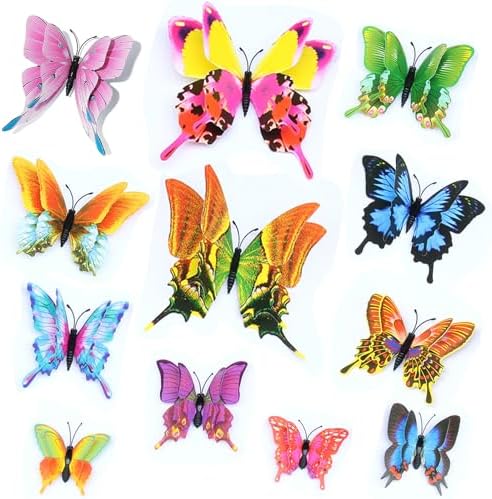 OPSEAM 3D Butterfly Wall Decor Butterfly Decorations Stickers with Magnets