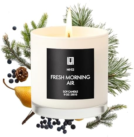 Lulu Candles | Fresh Morning Air | Luxury Scented Soy Jar Candle | Hand Poured in The USA | Highly Scented & Long Lasting (9 Oz.)