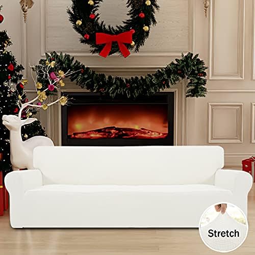 Easy-Going Stretch 4 Seater Oversized Sofa Couch Cover Cream