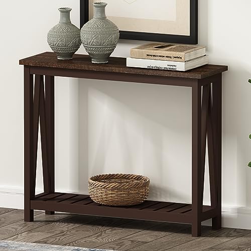 ChooChoo Farmhouse Console Table, Narrow Sofa Table for Entryway, 40 Inch