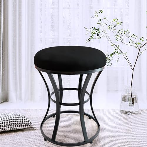 Vanity Chair, Small Velvet Vanity Stool & Ottoman Bench for Bathroom, Dorm