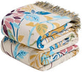 MSGKV Boho Throw Blanket 50"x60" 100% Cotton Throw for Couch Sofa Bed