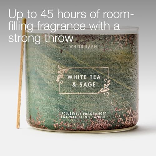 Bath & Body Works 3-Wick Candle, White Tea & Sage, Soy Wax Blend