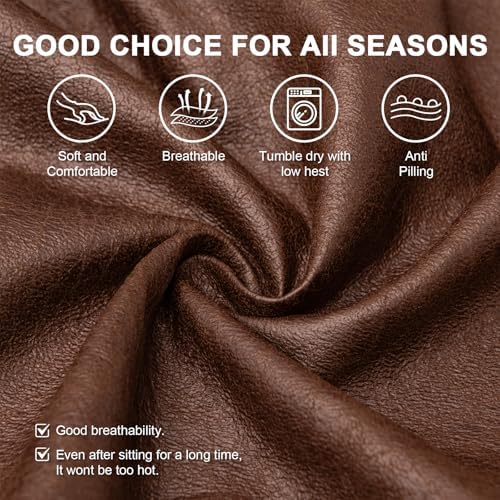 Armchair Covers Stretch Arm Covers Chair Couch Covers, Faux Leather Looking Armchair Slipcover Washable Chair Protector for Living Room (Color D-3)
