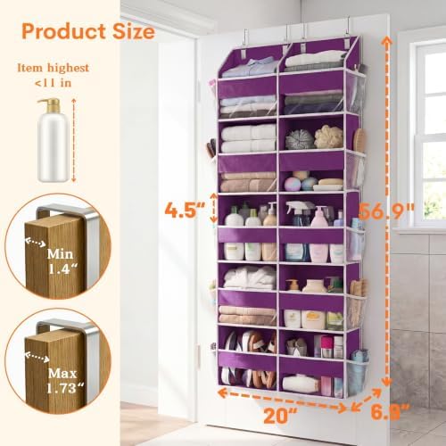 5-Tier Over Door Organizer, 10-Compartment Wide Storage Rack