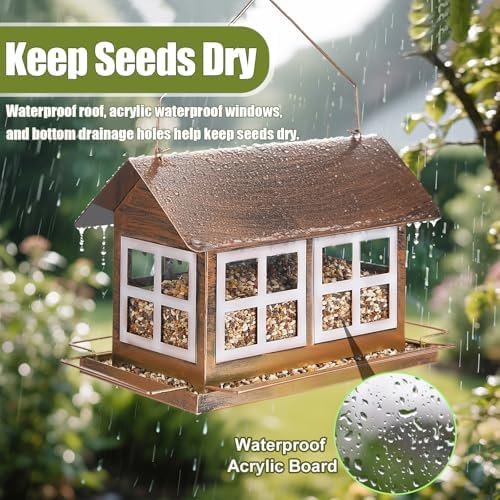 Bird Feeder, Waterproof Bird Feeders for Outdoor Hanging