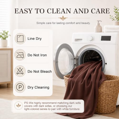 2Pcs Sofa Cover Stretch Soft with Non-Slip Foam and Elastic Bottom