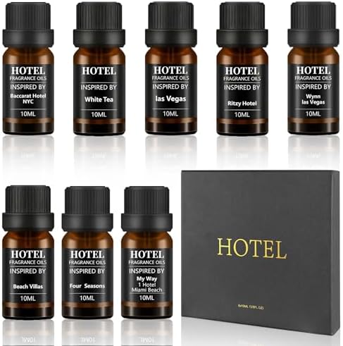 Hotel Collection Diffuser Essential Oil Gift Set,Hotel Scents for Home,Stress Relief Air Freshening,My Way,The Beach Villas and Other Luxury Hotel Scents Waterless Essential Oil Diffuser