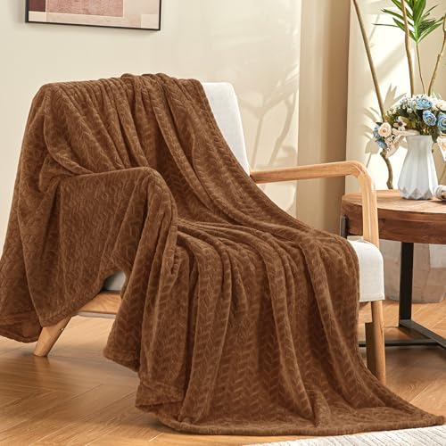 inhand Chocolate Brown Fleece Throw Blanket for Couch, Super Soft Flannel Blanket, Lightweight Fuzzy Blankets Sofa Bed Office, Washable Cozy Plush Fleece Blankets&Throw for All Season(50x60 Inches)