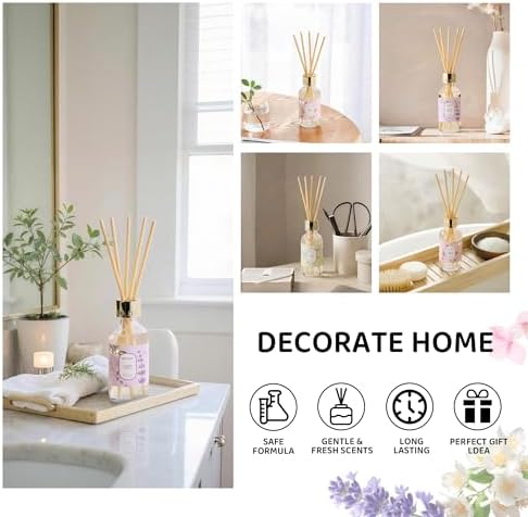 Airkeep Reed Diffuser Oil Set with Reed Sticks,Lavender Garden Aromatherapy Oil Scent Diffuser for Home Office Bathroom Decoration Perfume and Gifts 3.38 oz/100ml