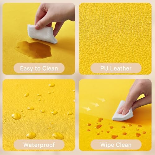 Waterproof Baby Play Mat for Floor Memory Foam 47 * 47 Cushion Playpen Playmat Tummy Time Crawling Mat Nursery Rug Thick Pad Create Soft & Safe Area for Infants,Toddler,Kid,Yellow