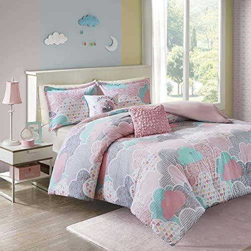 Intelligent Design Kids Cotton Vibrant Fun Pink Queen Duvet Cover Set, 5pc