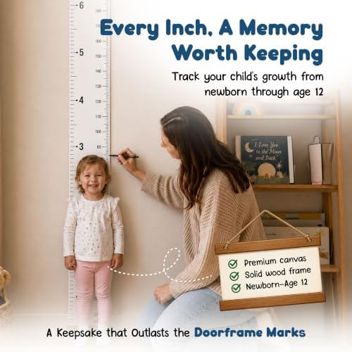 Wall Growth Chart for Kids - Wrinkle-Free Canvas Height Ruler