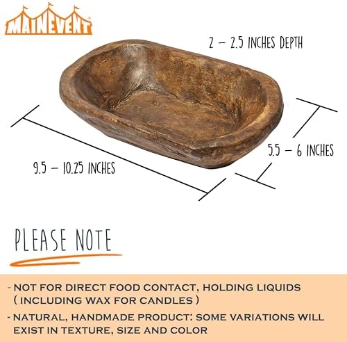 Decorative Bowl Home Decor Approx 10 Inch, Hand Crafted Spanish Oak