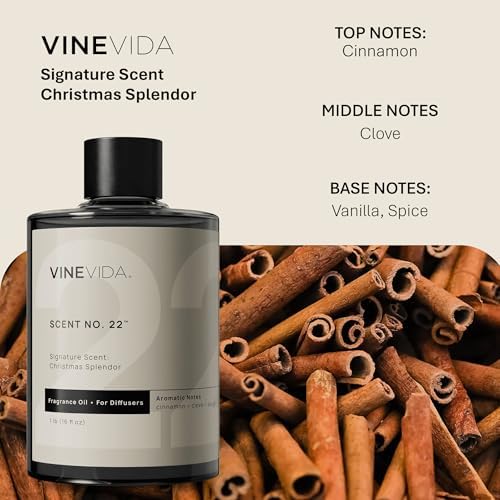 VINEVIDA [16 Fl Oz] Christmas Splendor Fragrance Oil for Cold Air Diffusers, Essential Oils for Diffuser Oil Refill & Air Freshener Room Spray