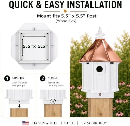 Handmade Copper Roof Bluebird House (H8C)