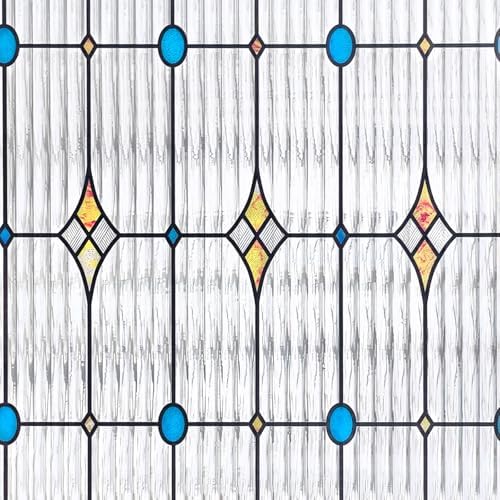 ADD.HERES Window Privacy Film, Stained Glass Window Film, 17.5" x 78.7"
