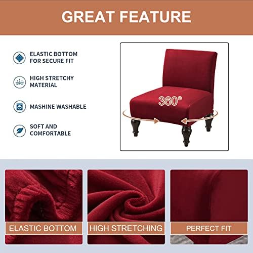 Eco-Ancheng Armless Chair Slipcover Removable Armless Accent Chairs Covers Washable Armless Slipper Chair Slipcover Printed Armless Chair Furniture Protector Covers for Living Dining Room Hotel