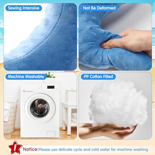Fumete Starfish Pillow Beach Starfish Shaped Throw Pillows 20'' Stuffed Animal Cute Plush Coastal Decor Ocean Star Pillow Plush Cushion for Bedroom Living Room Sofa Couch(White Green Blue,3 Pcs)