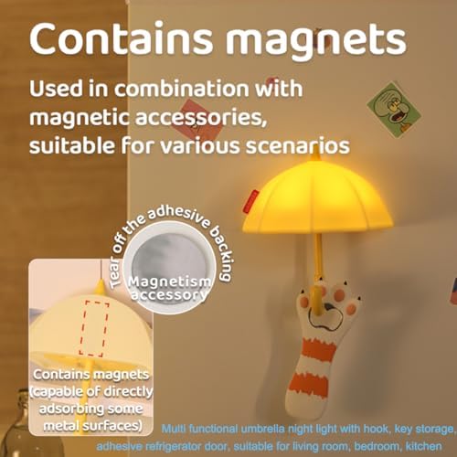 Umbrella Night Light for Kids, Silicone Lamp for Kids Room Entryway Decor