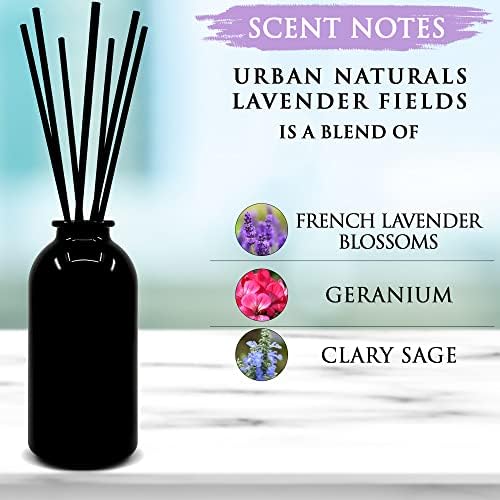 Urban Naturals Reed Diffuser Set, Lavender Fields - Bathroom Shelf Décor