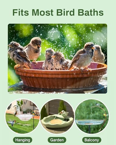 OICEME Bird Bath Purification Disk Pure Copper Outside Winter Solar Power Birdbath Wild Hummingbird Pedestal Fountain Cleaner Humming Feeder Cage Dispenser Bowl Ground Safe Garden Lover Women Gift