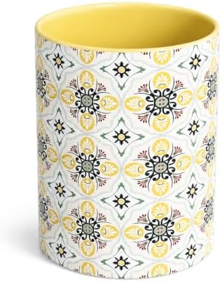 Solidith Utensil Holder Crock for Countertop,Kitchen Counter Decor,Yellow
