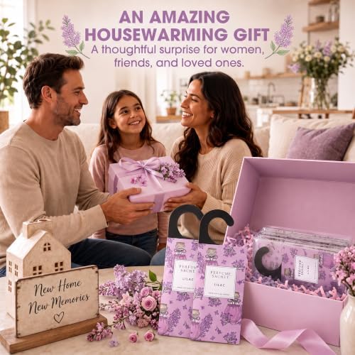 Large 12 Packs Lilac Hanging Scented Sachets Long-Lasting Closet Deodorizer Air Freshener Fabric Refresher Odor Eliminator for Drawer Home Fragrance Gift Set