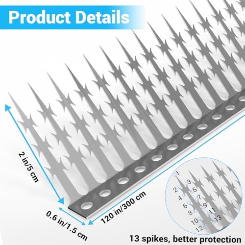 120 inch Bird Spikes/Squirrel Baffle for Bird Feeder Pole, Deters Raccoons