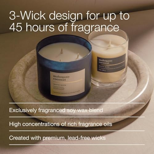 Bath & Body Works 3-Wick Candle, Mahogany Coconut, 14.5 oz, 2 Pack