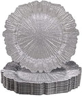 MAONAME Silver Charger Plates Set of 12, Reef Chargers for Dinner Plates