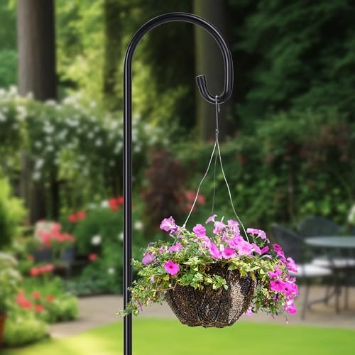 Ottsuls Shepherd-Hooks Adjustable for Bird-Feeder Lantern Plant-Hook Garden-Stake - Plant Stand Hanger for Outdoor Flower Basket, Bird Feeder Hanger Weddings Décor