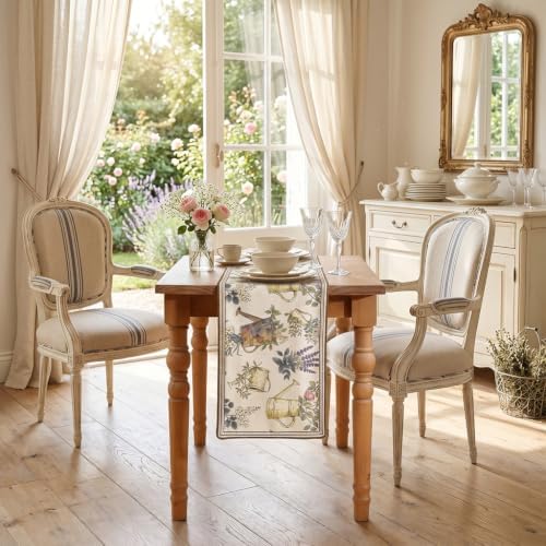 patdrea Designer Vintage French Floral Table Runner,12"X118"