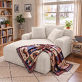 66" Chaise Lounge Chair Indoor, Corduroy Upholstered Reading Chair Oversized Boneless Chair with Deep Seat, Cloud Lounge Chair with 3 Pillows for Living Room, Bedroom, No Assembly Required