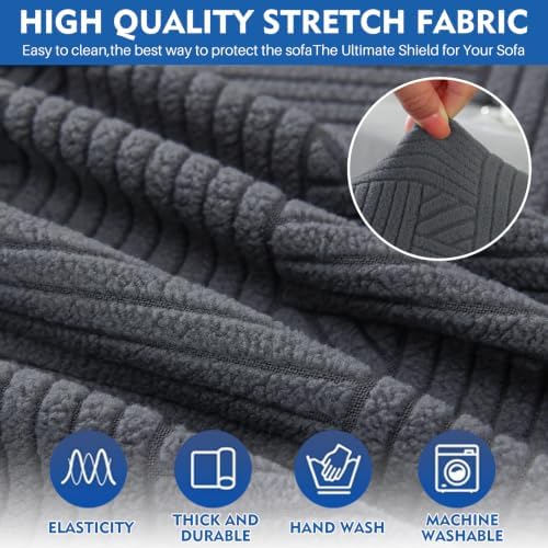 XINEAGE XL Sofa Slipcover Pet Friendly, Stretch Couch Cover,Dark Gray