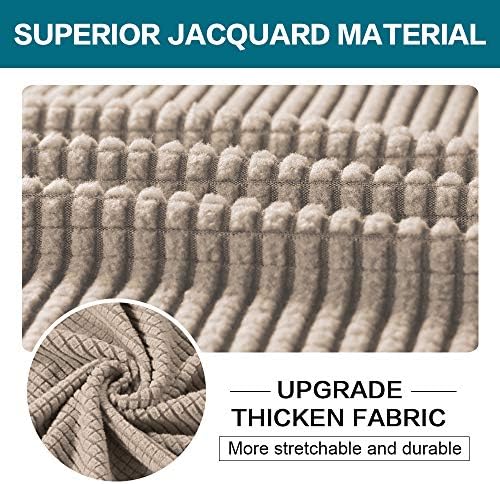 Turquoize 3 Piece Sofa Covers for 2 Cushion Couch Sofa Slipcover Soft Couch Cover for Dogs-Washable Sofa Furniture Covers with 2 Individual Cushion Covers, Thick Jacquard Fabric (Loveseat, Sand)