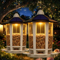 Birdream Solar Bird Feeders for Outdoors, 2 Pack Hanging Wild Bird Feeder with Solar LED Light, Assembly Required, 1-Min Easy Setup, Wild Seed Feeders for Cardinals Chickadees and Finches