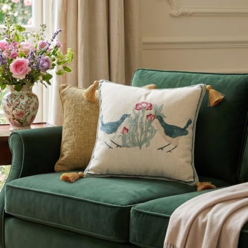 patdrea Designer French Vintage Throw Pillow Cover,18"x18",Set of 2