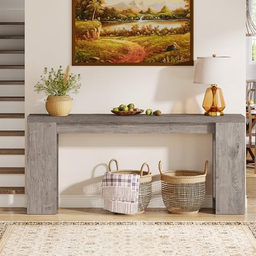 Tribesigns 70.9-Inch Extra Long Console Table, Farmhouse Wood Sofa Table Behind Couch, Narrow Entryway Accent Table for Living Room, Hallway, Entrance, Foyer, Grey