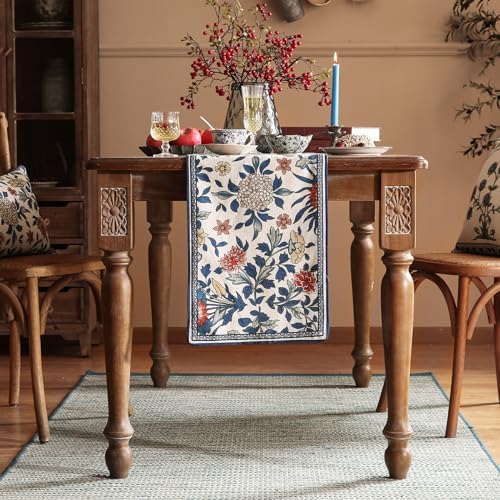 patdrea Designer Vintage French Dining Table Runner,12"X118"