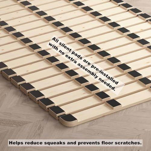 Foldable Floor Bed Frame for Japanese Futon Mattress Queen Size