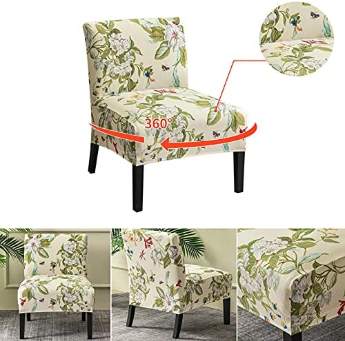 Eco-Ancheng Armless Chair Slipcover - Removable, Washable, Printed Covers for Living & Dining Room