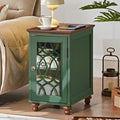 Joaxswe Narrow Side Table with Glass Door Storage