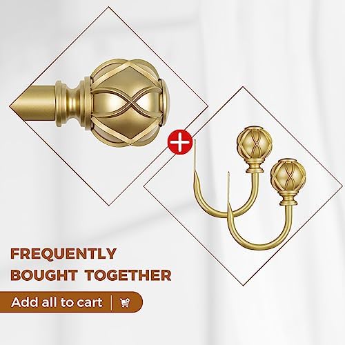 KAMANINA Decorative Curtain Drapery Holdbacks, Wall Mounted, 2 Pack Gold