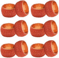 COTTON CRAFT Glitz Handmade Beaded Napkin Rings - Set of 12 - Coral